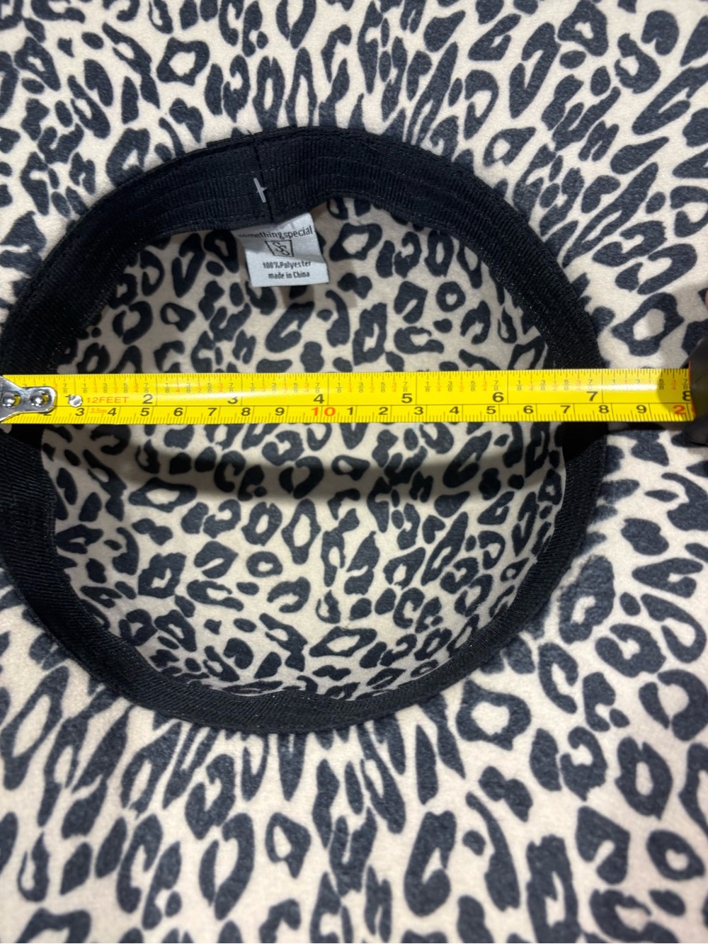 Something Special Leopard Print Wide Brim Sun Hat Polyester Cream and Black - Picture 6 of 8